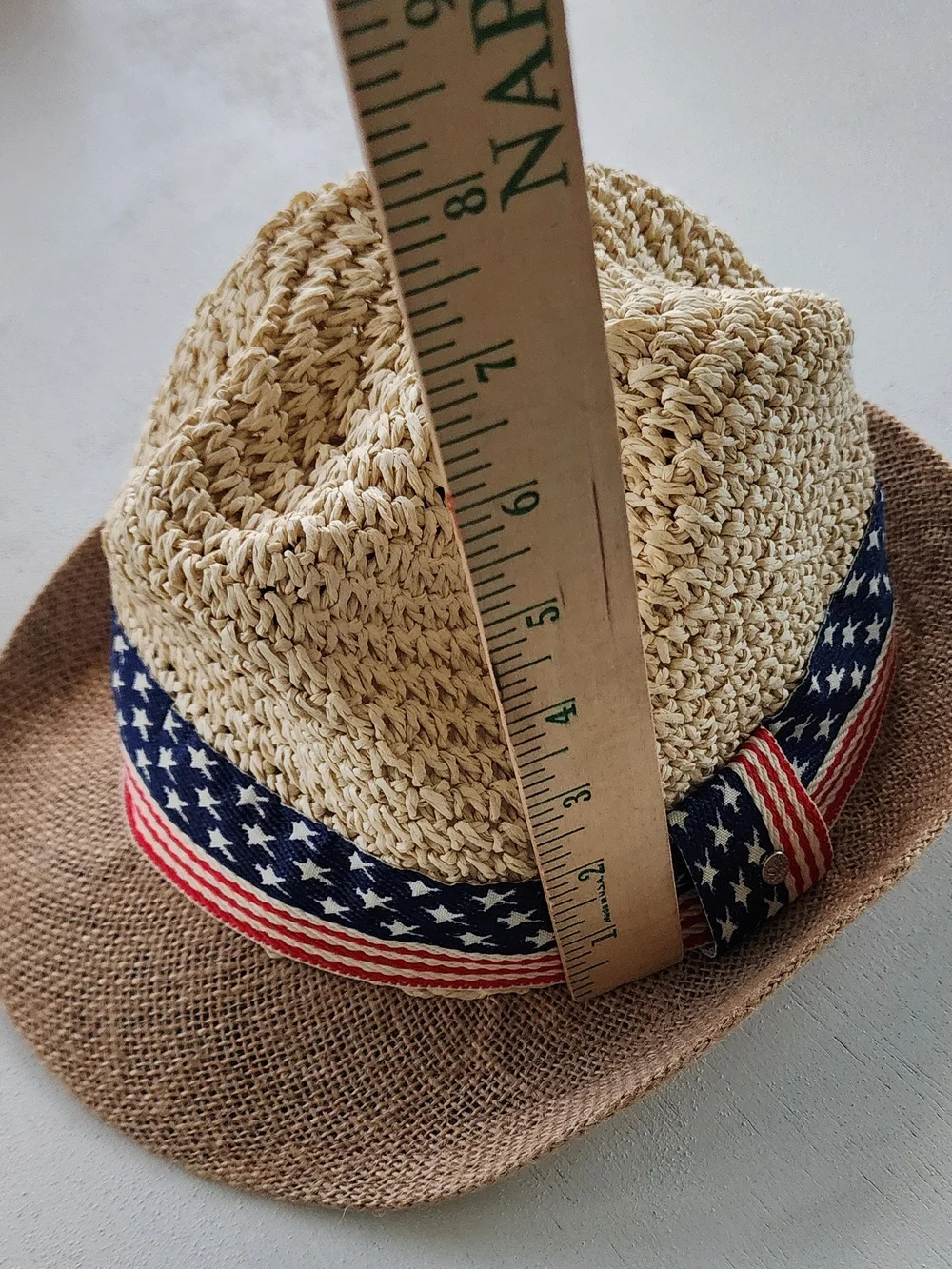 Steve Madden Tan Straw Fedora with Black Sweatband